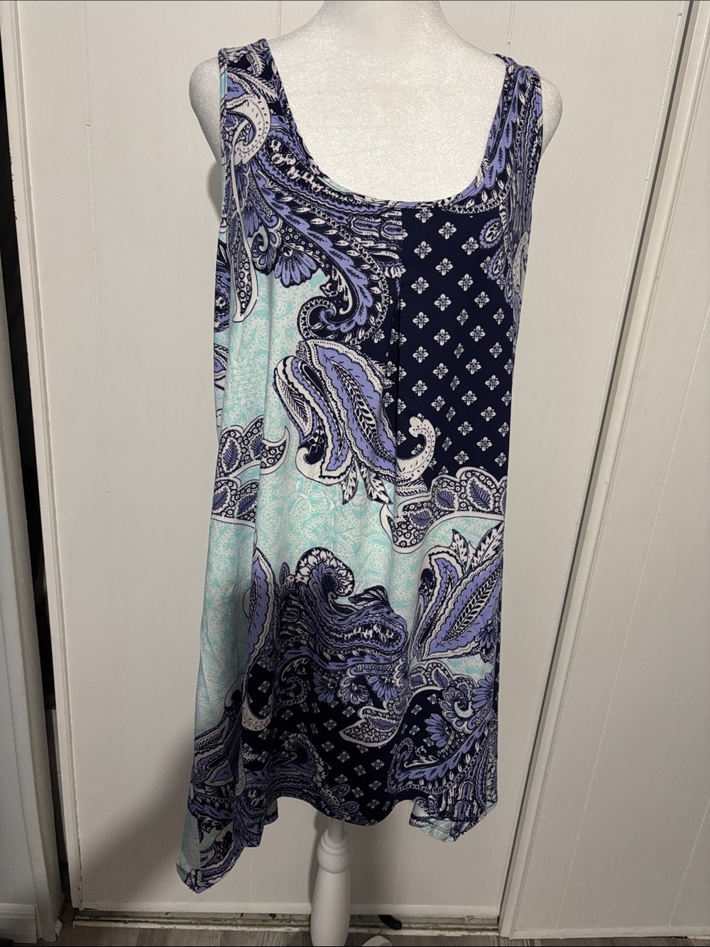 Apt. 9 Navy, Lavender & Mint Paisley Tank Chemise